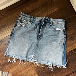Abercrombie & Fitch Blue Denim A-Line Skirt
